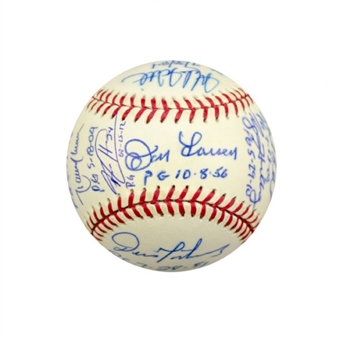 Perfect Game Baseball Signed By 17 Pitchers Including Koufax, Halladay & Randy Johnson